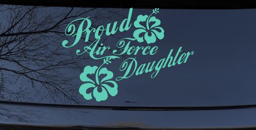 Proud Air Force Daughter Hibiscus Flowers Military Car or Truck Window Decal Sticker