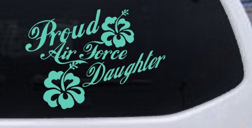 Proud Air Force Daughter Hibiscus Flowers Military Car or Truck Window Decal Sticker