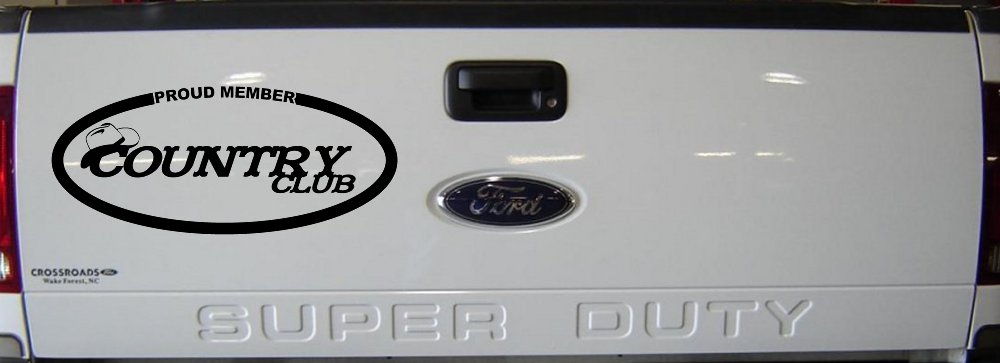 Proud Member Country Club Car or Truck Window Decal Sticker (Black)