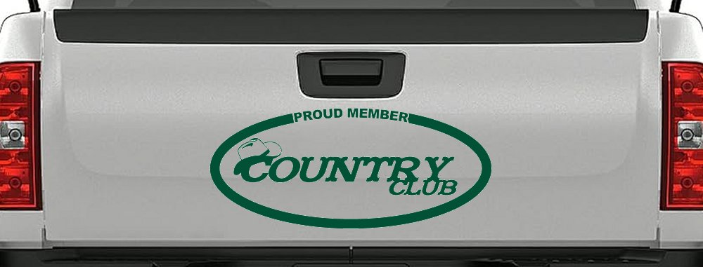 Proud Member Country Club Car or Truck Window Decal Sticker (Dark Green)