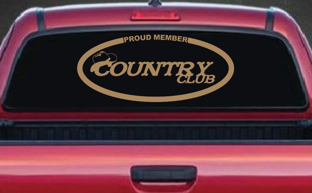 Proud Member Country Club Car or Truck Window Decal Sticker (Light Brown)
