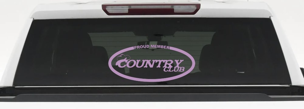 Proud Member Country Club Car or Truck Window Decal Sticker (Lilac)