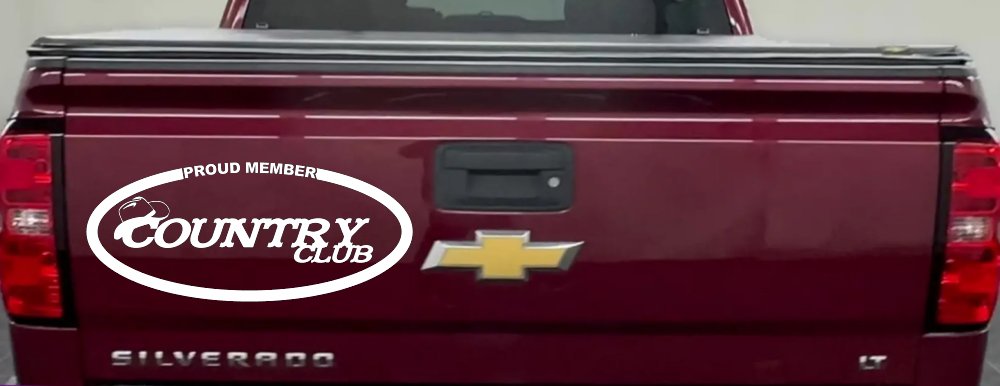 Proud Member Country Club Car or Truck Window Decal Sticker (White)
