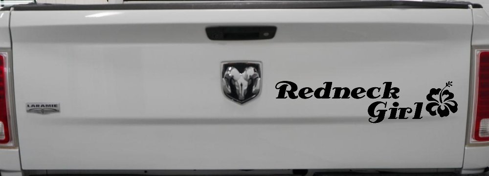 Redneck Girl Hibiscus Flower Country Car or Truck Window Decal Sticker
