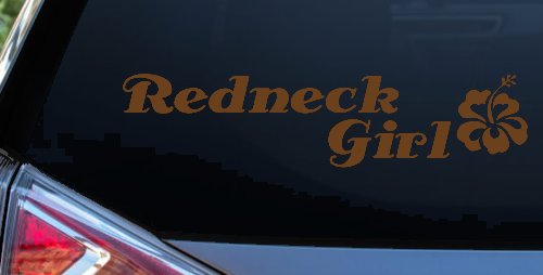 Redneck Girl Hibiscus Flower Country Car or Truck Window Decal Sticker