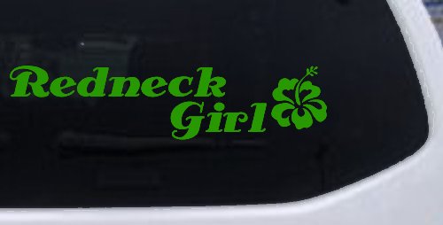 Redneck Girl Hibiscus Flower Country Car or Truck Window Decal Sticker
