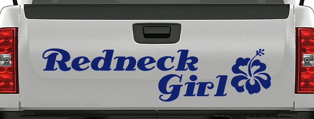 Redneck Girl Hibiscus Flower Country Car or Truck Window Decal Sticker