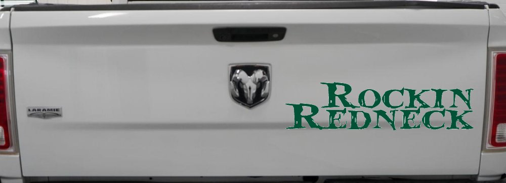 Rockin Redneck Country Car or Truck Window Decal Sticker (Dark Green)