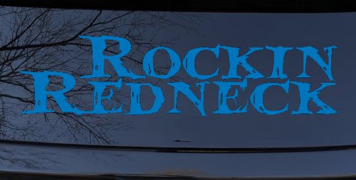 Rockin Redneck Country Car or Truck Window Decal Sticker (Sky Blue)