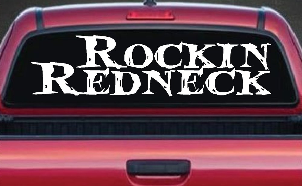 Rockin Redneck Country Car or Truck Window Decal Sticker (White)