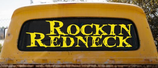 Rockin Redneck Country Car or Truck Window Decal Sticker (Yellow)