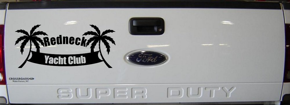 Redneck Yacht Club Country Car or Truck Window Decal Sticker (Black)