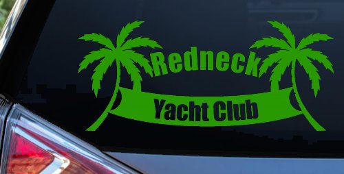 Redneck Yacht Club Country Car or Truck Window Decal Sticker (Lime)
