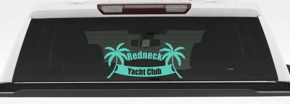 Redneck Yacht Club Country Car or Truck Window Decal Sticker (Mint)