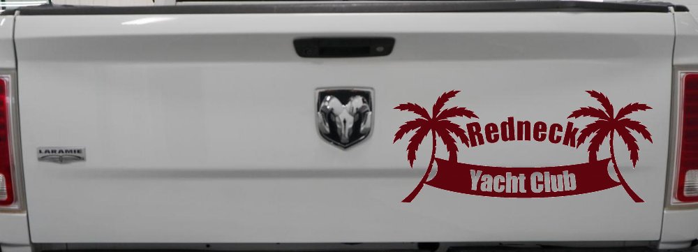 Redneck Yacht Club Country Car or Truck Window Decal Sticker (Purple Red)