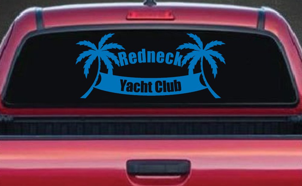 Redneck Yacht Club Country Car or Truck Window Decal Sticker (Sky Blue)