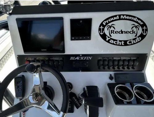 Proud Member Redneck Yacht Club Country Car or Truck Window Decal Sticker (Black)