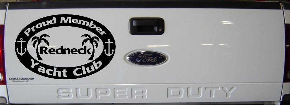 Proud Member Redneck Yacht Club Country Car or Truck Window Decal Sticker (Black)