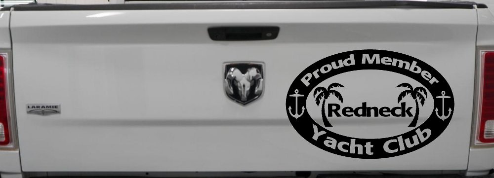 Proud Member Redneck Yacht Club Country Car or Truck Window Decal Sticker (Black)