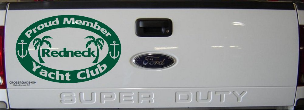 Proud Member Redneck Yacht Club Country Car or Truck Window Decal Sticker (Dark Green)