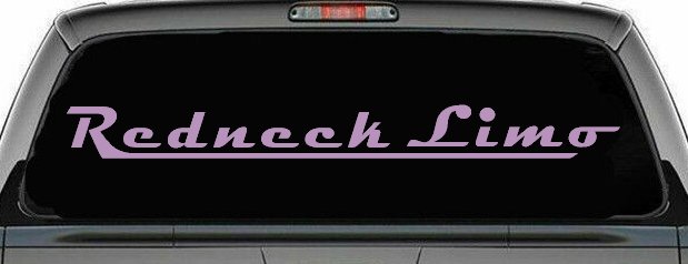 Redneck Limo Car or Truck Window Decal Sticker (Lilac)