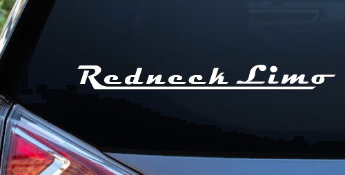 Redneck Limo Car or Truck Window Decal Sticker (White)
