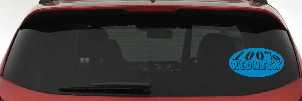 100 Percent Redneck Country Car or Truck Window Decal Sticker (Blue)