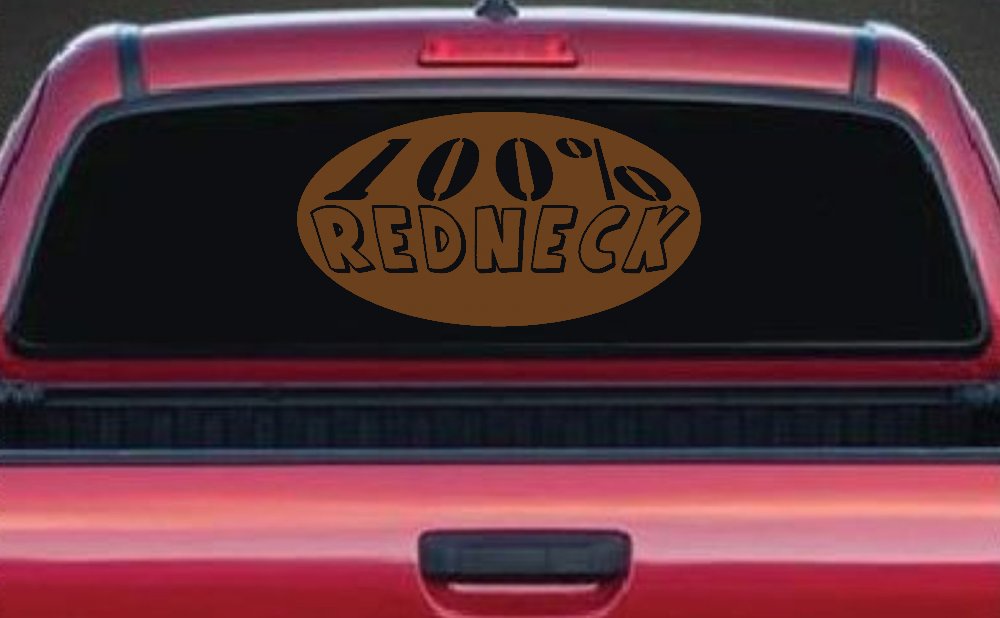 100 Percent Redneck Country Car or Truck Window Decal Sticker