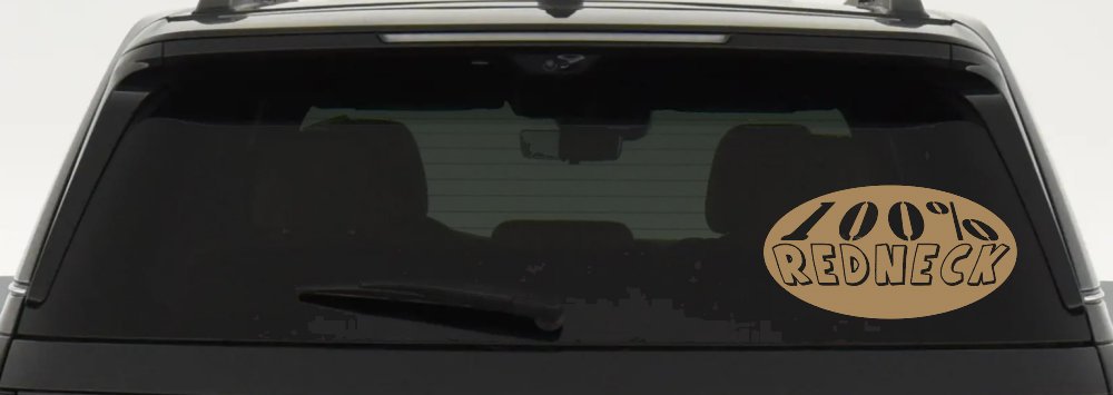 100 Percent Redneck Country Car or Truck Window Decal Sticker