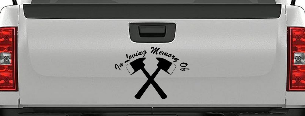 In Memory Of Fireman Car or Truck Window Decal Sticker (Matte Black)