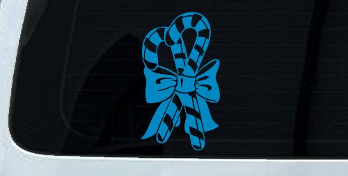 Christmas Candy Canes Car or Truck Window Decal Sticker (Blue)