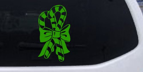 Christmas Candy Canes Car or Truck Window Decal Sticker (Lime)