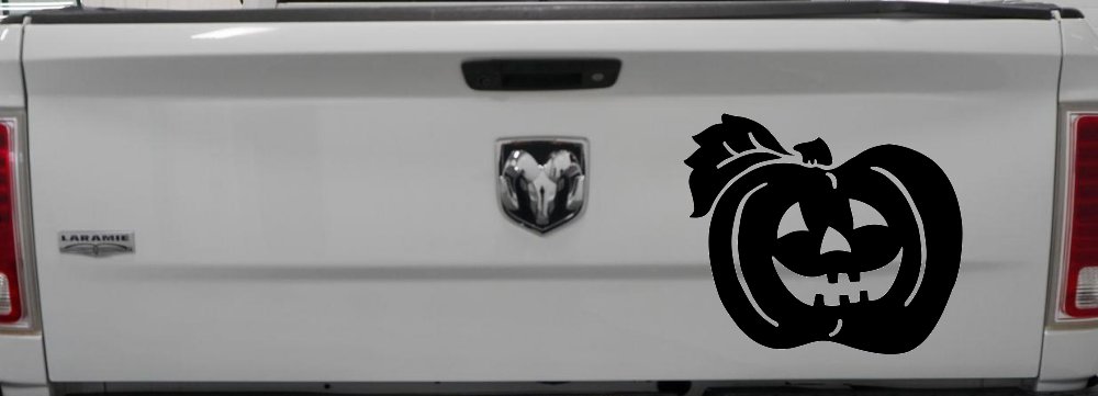 Jack O Lantern Halloween Car or Truck Window Decal Sticker (Black)