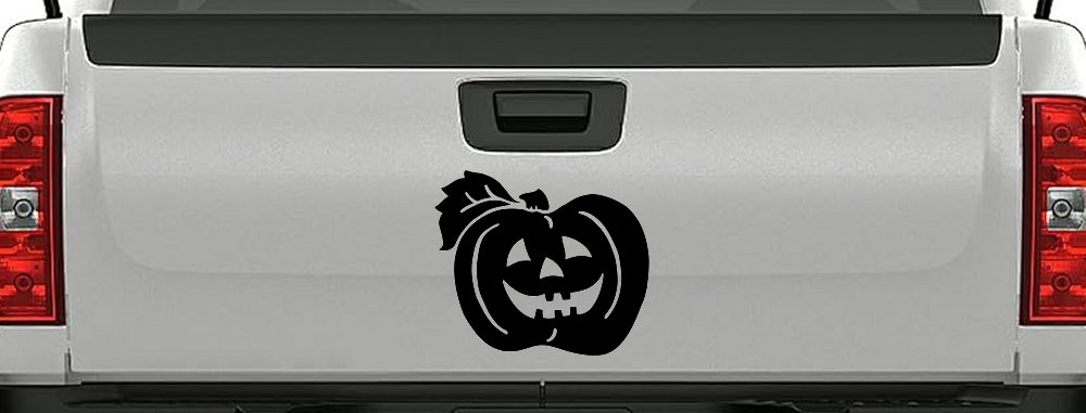 Jack O Lantern Halloween Car or Truck Window Decal Sticker (Black)