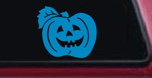 Jack O Lantern Halloween Car or Truck Window Decal Sticker (Blue)