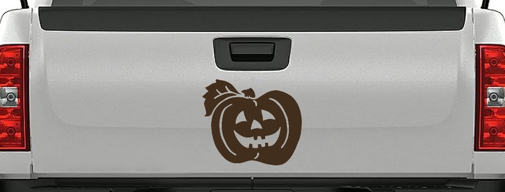 Jack O Lantern Car Decal Halloween Truck Window Vinyl Sticker (Brown)