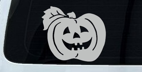 Jack O Lantern Halloween Car or Truck Window Decal Sticker (Light Gray)