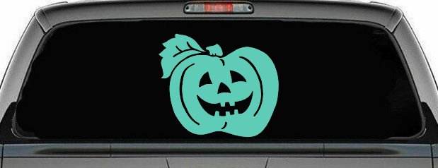Jack O Lantern Car Decal Halloween Truck Window Vinyl Sticker (Mint)