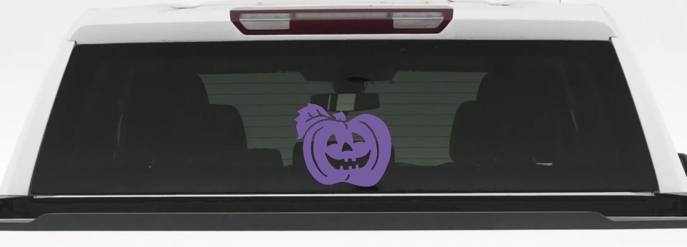 Jack O Lantern Halloween Car or Truck Window Decal Sticker (Purple)