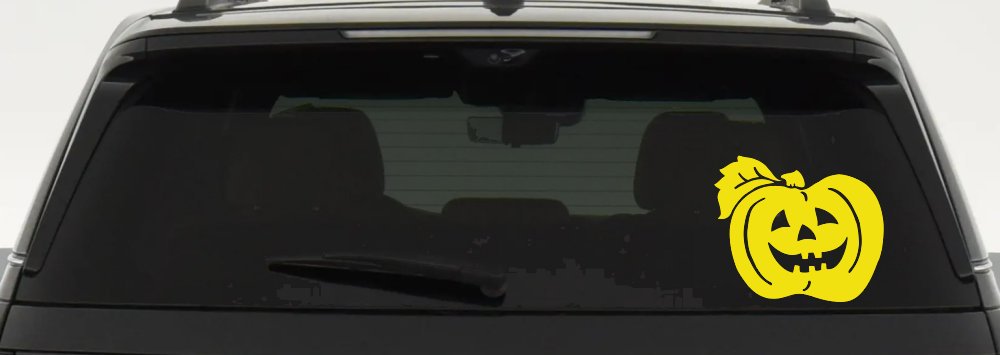 Jack O Lantern Halloween Car or Truck Window Decal Sticker (Yellow)