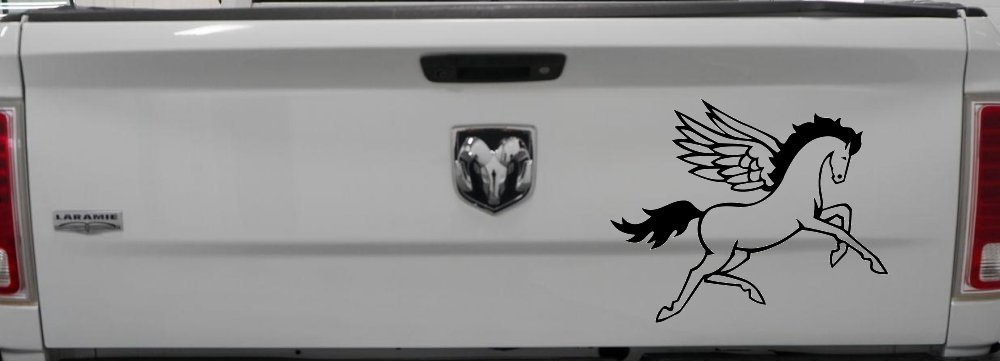 Pegasus Horse Car or Truck Window Decal Sticker (Black)