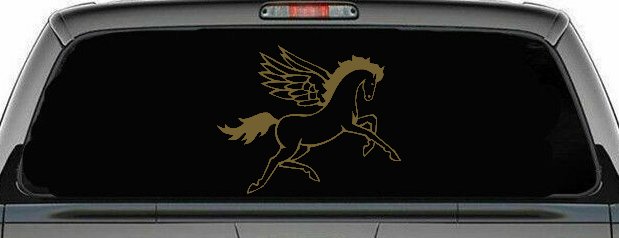 Pegasus Horse Car or Truck Window Decal Sticker (Gold)