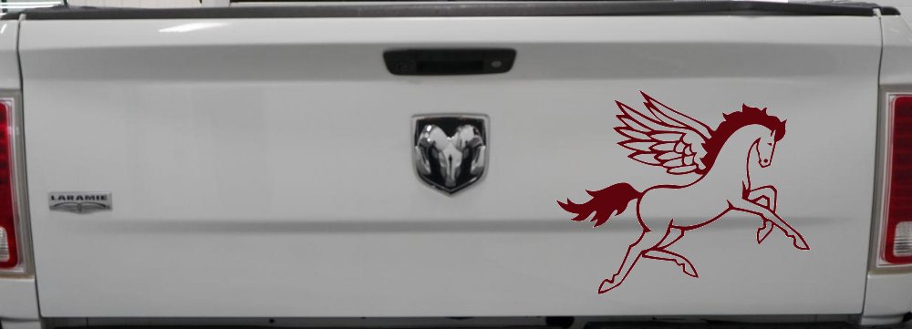 Pegasus Horse Car or Truck Window Decal Sticker (Purple Red)