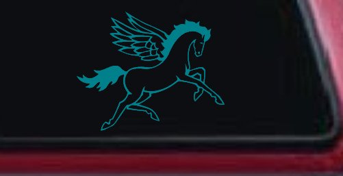 Pegasus Horse Car or Truck Window Decal Sticker (Turquoise Blue)