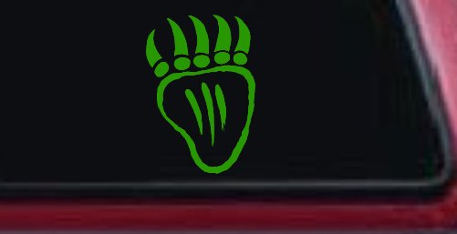 Tribal Native American Indian Bear Claw Western Car or Truck Window Decal Sticker (Lime)