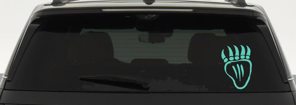 Tribal Native American Indian Bear Claw Western Car or Truck Window Decal Sticker (Mint)