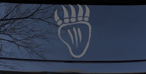 Tribal Native American Indian Bear Claw Western Car or Truck Window Decal Sticker (Silver)