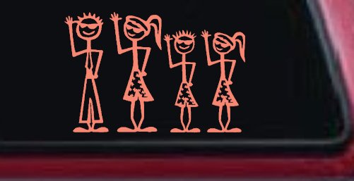 Cool Waving 2 Kids Stick Family Car or Truck Window Decal Sticker