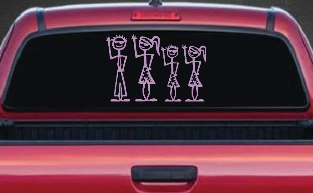 Cool Waving 2 Kids Stick Family Car or Truck Window Decal Sticker