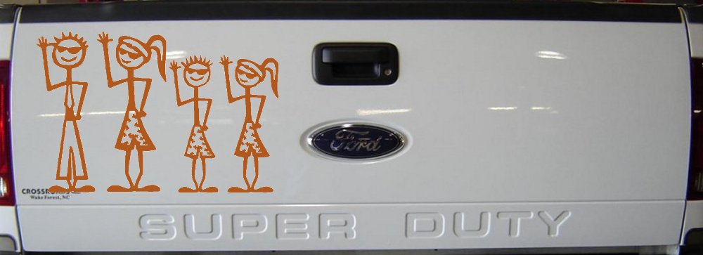 Cool Waving 2 Kids Stick Family Car or Truck Window Decal Sticker